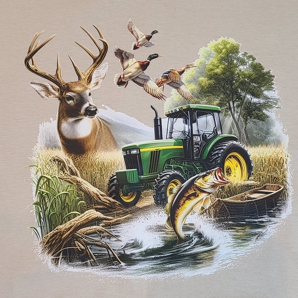 Hunting, Fishing, Farming Outdoor Enthusiasts Graphic Tshirt - Picture 2 of 10